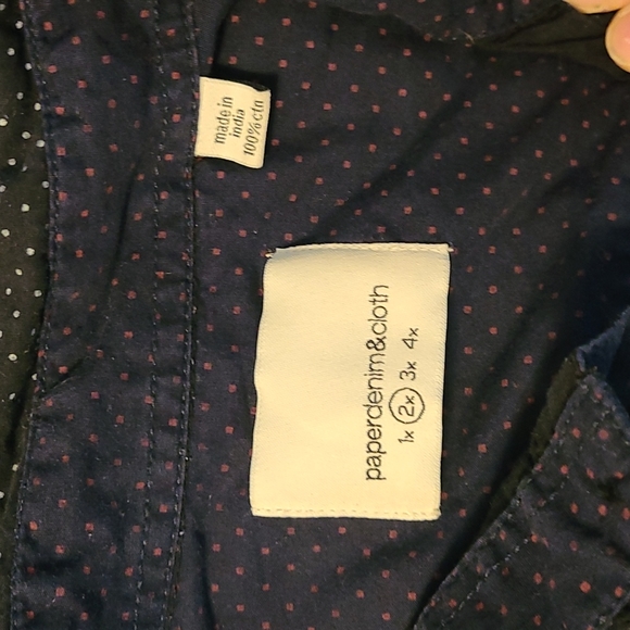 Blue Patterned Short Sleeve Button Up, 2XL, Paperdenim&cloth - Picture 2 of 4